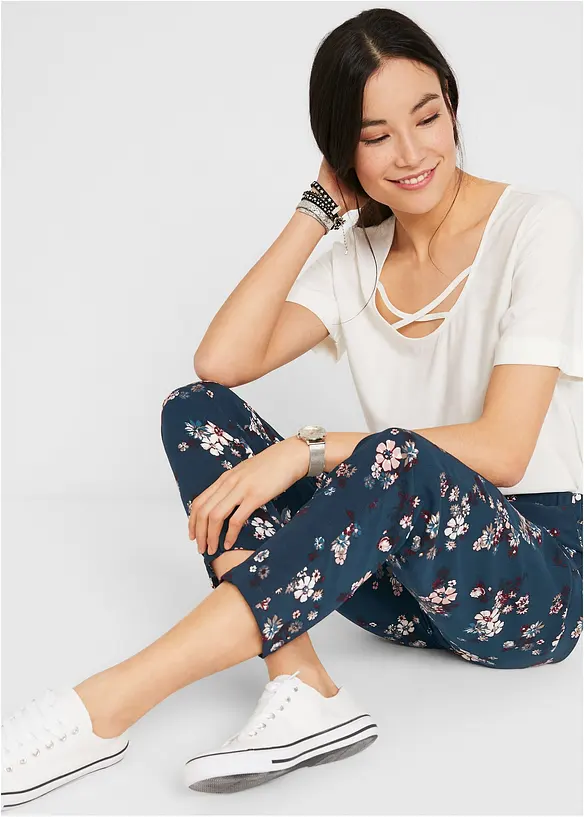 Pantalon en viscose avec taille élastiquée, bonprix