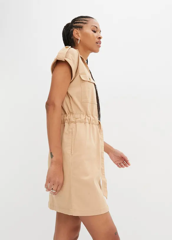 Robe en twill de coton élastiqué, bonprix