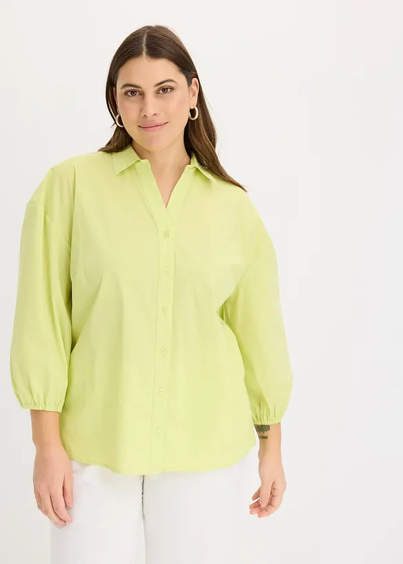 Chemisier court devant, long derrière, manches ballon, bonprix