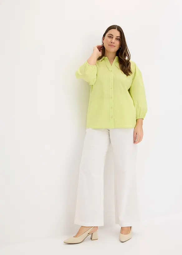 Chemisier court devant, long derrière, manches ballon, bonprix