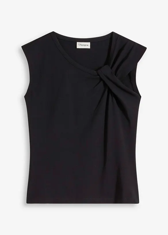 T-shirt en coton extensible avec détail twisté, bonprix