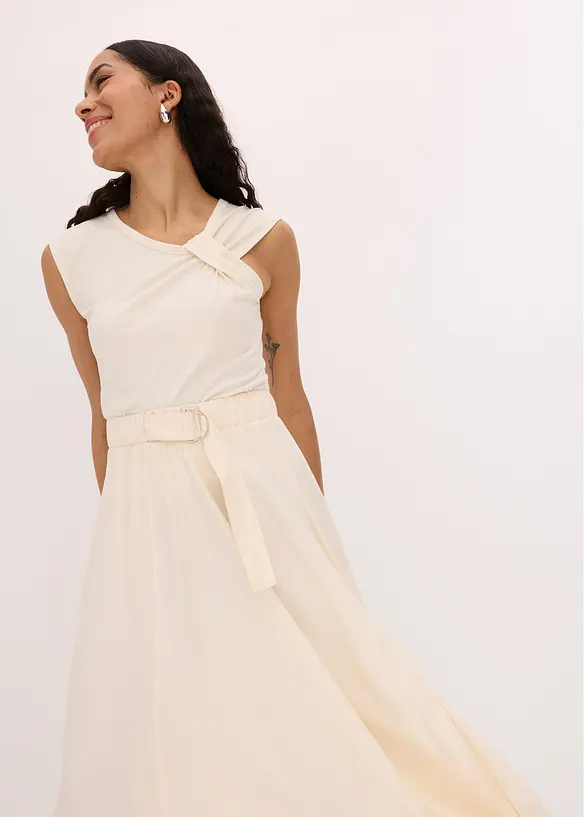 T-shirt en coton extensible avec détail twisté, bonprix