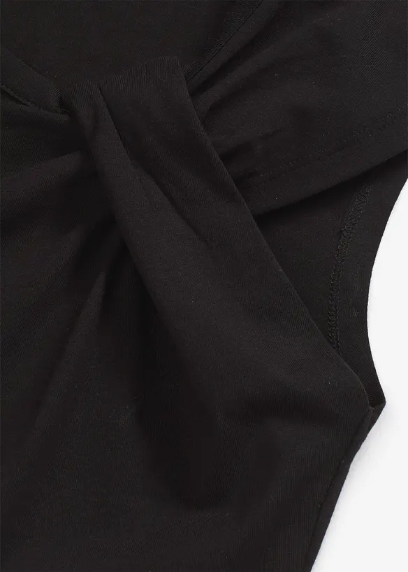 T-shirt en coton extensible avec détail twisté, bonprix