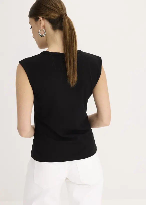 T-shirt en coton extensible avec détail twisté, bonprix