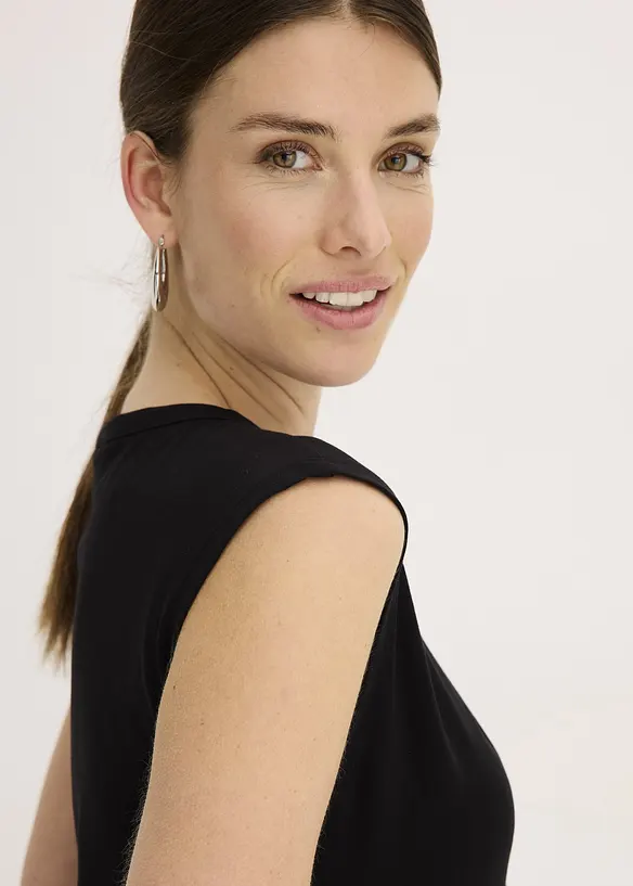 T-shirt en coton extensible avec détail twisté, bonprix