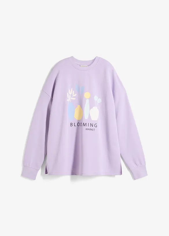 Sweat oversize en coton m&eacute;lang&eacute;, bonprix