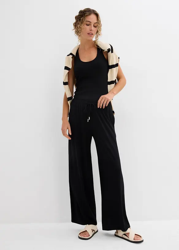 Pantalon fluide en jersey de viscose, bonprix