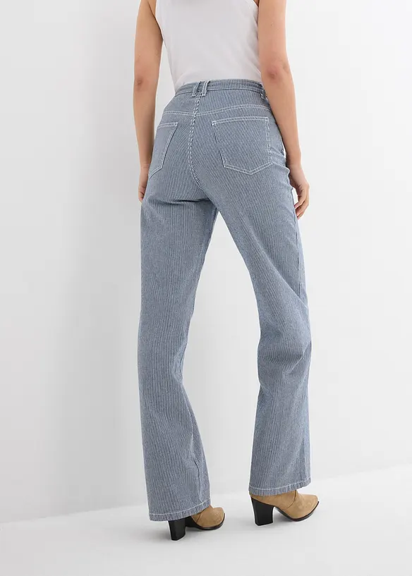 Jean droit rayé, taille haute, loose, bonprix