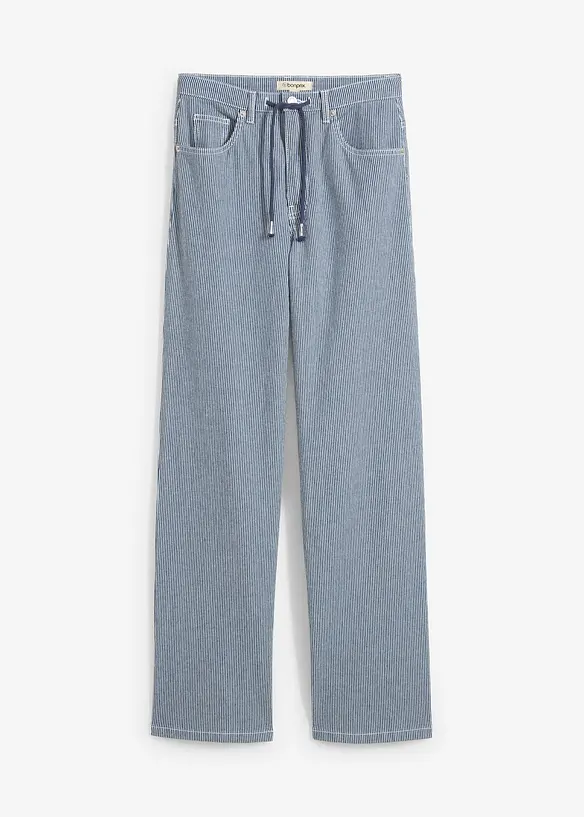 Jean droit rayé, taille haute, loose, bonprix