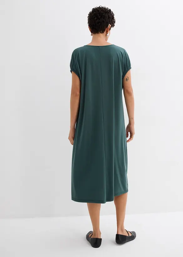 Robe en jersey, col V, viscose mélangée, bonprix
