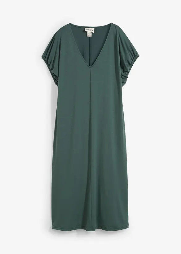 Robe en jersey, col V, viscose mélangée, bonprix