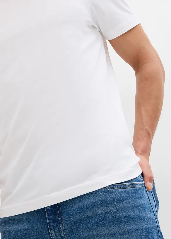 Lot de 2 T-shirts 100% coton, slim, bonprix