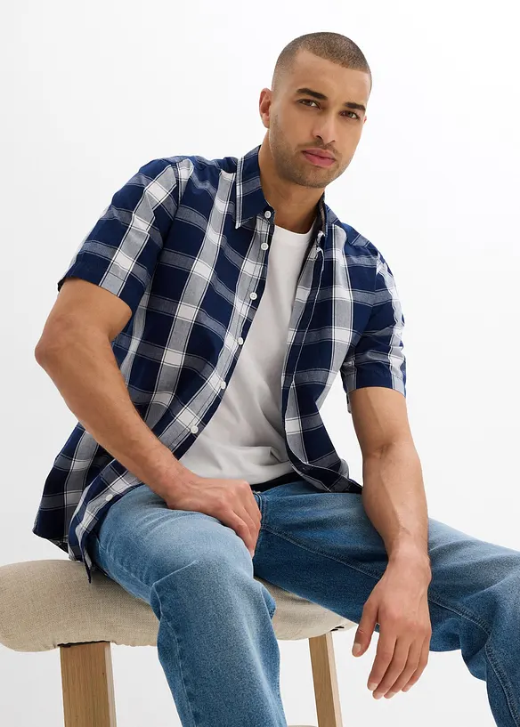 Lot de 2 T-shirts 100% coton, slim, bonprix