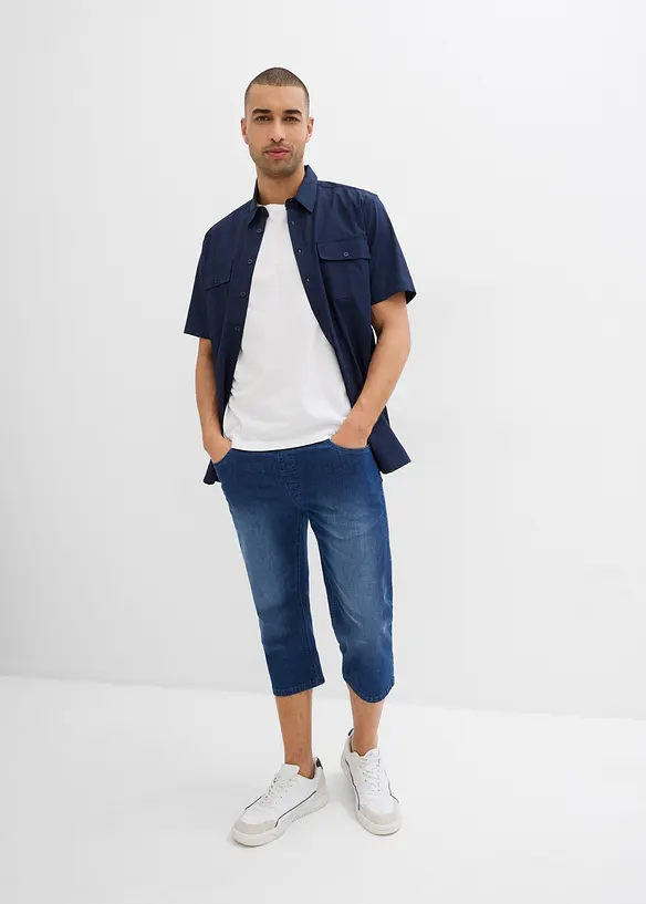 Lot de 2 jeans jogger 3/4 en denim léger, coupe droite regular, bonprix