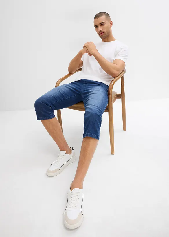 Lot de 2 jeans jogger 3/4 en denim léger, coupe droite regular, bonprix