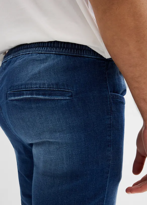 Lot de 2 jeans jogger 3/4 en denim léger, coupe droite regular, bonprix