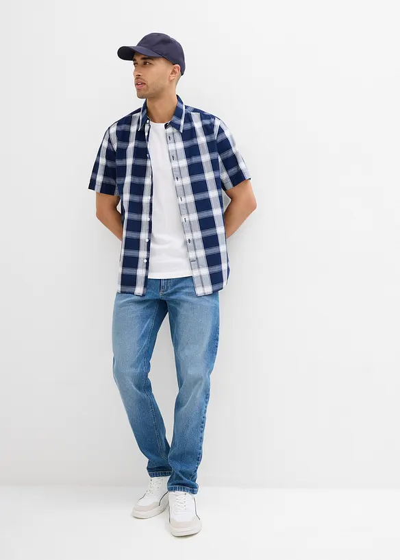 Lot de 2 T-shirts 100% coton, slim, bonprix