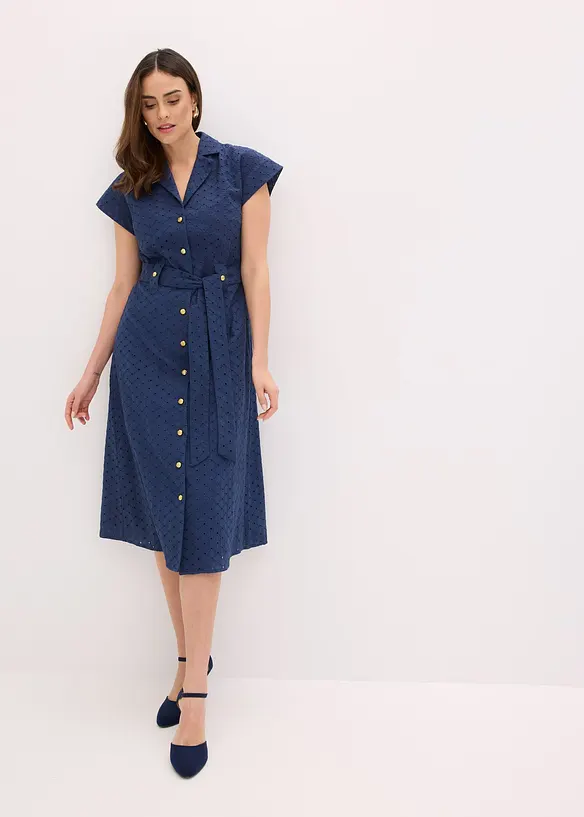 Robe-chemise en broderie anglaise, bonprix