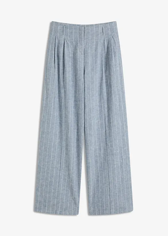 Pantalon à pinces en lin majoritaire, bonprix