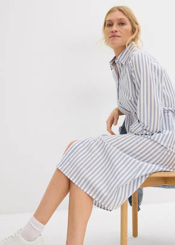 Robe à col chemise, 100% coton, bonprix