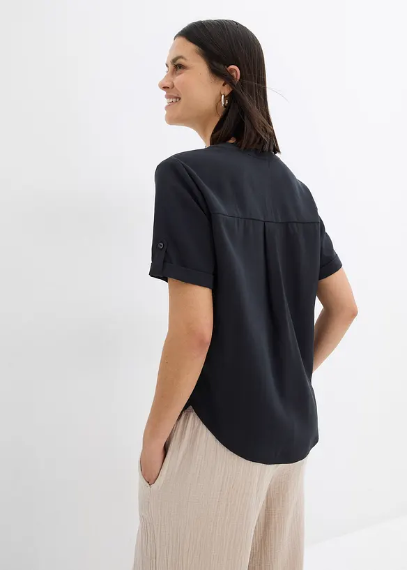 Blouse manches courtes en viscose m&eacute;lang&eacute;e, bonprix