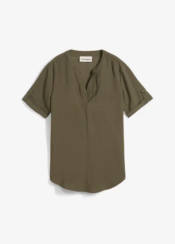 Blouse manches courtes en viscose mélangée, bonprix