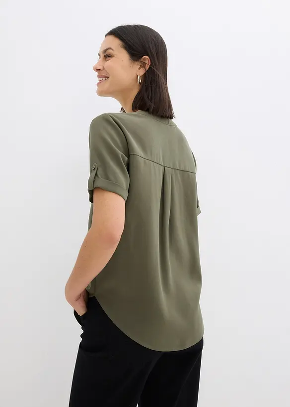 Blouse manches courtes en viscose mélangée, bonprix