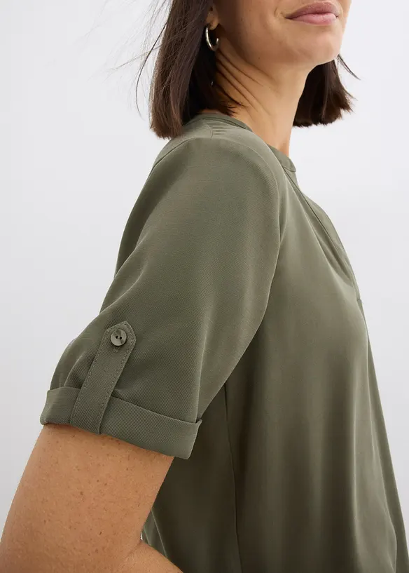 Blouse manches courtes en viscose mélangée, bonprix