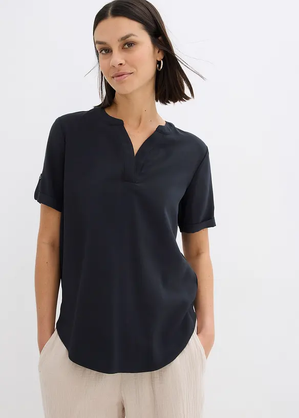 Blouse manches courtes en viscose m&eacute;lang&eacute;e, bonprix