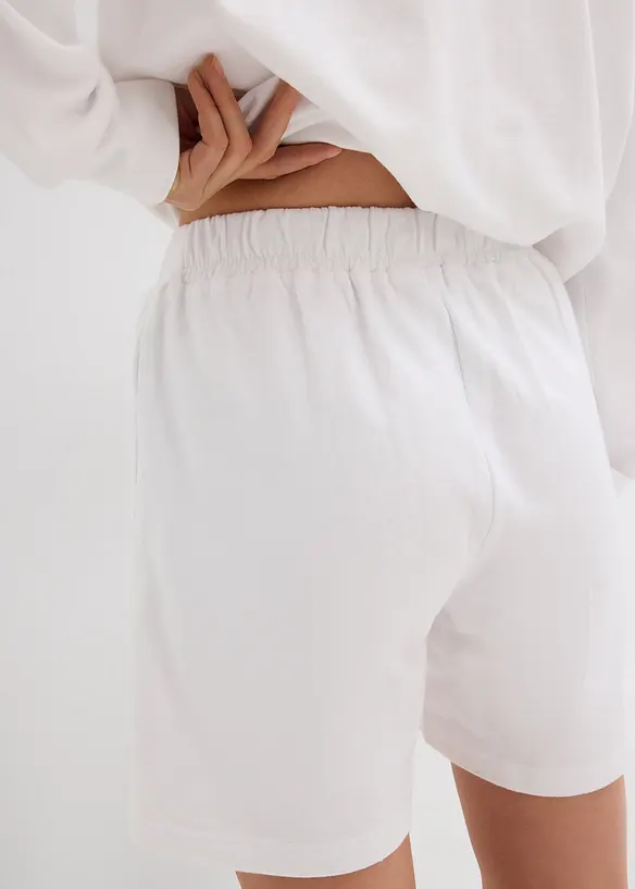 Short en molleton avec broderie, bonprix