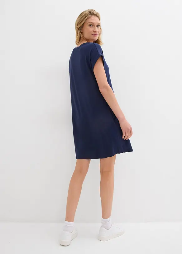 Robe en jersey viscose extensible avec broderie poitrine, bonprix