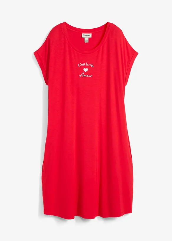 Robe en jersey viscose extensible avec broderie poitrine, bonprix