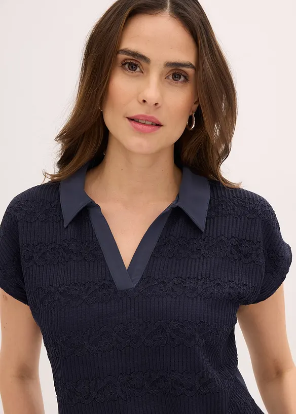 Polo avec dentelle, bonprix