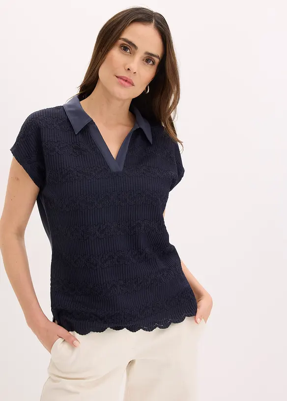 Polo avec dentelle, bonprix