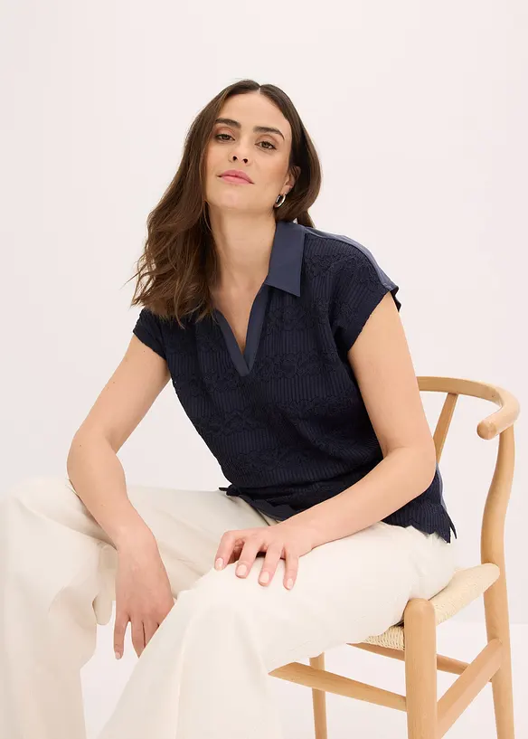 Polo avec dentelle, bonprix