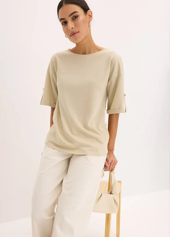 T-shirt en viscose à imprimé brillant, bonprix