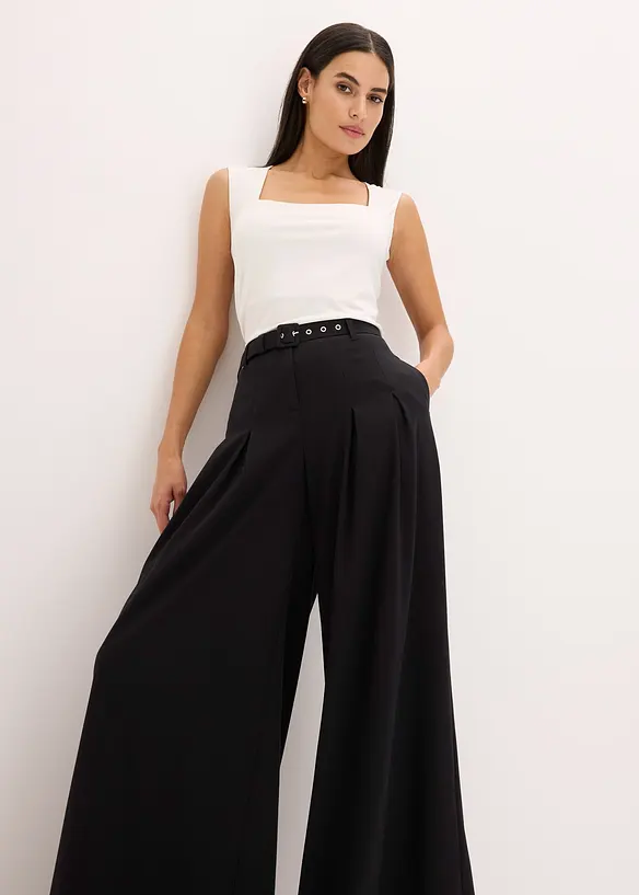 Pantalon à pinces avec ceinture (ens. 2 pces), bonprix