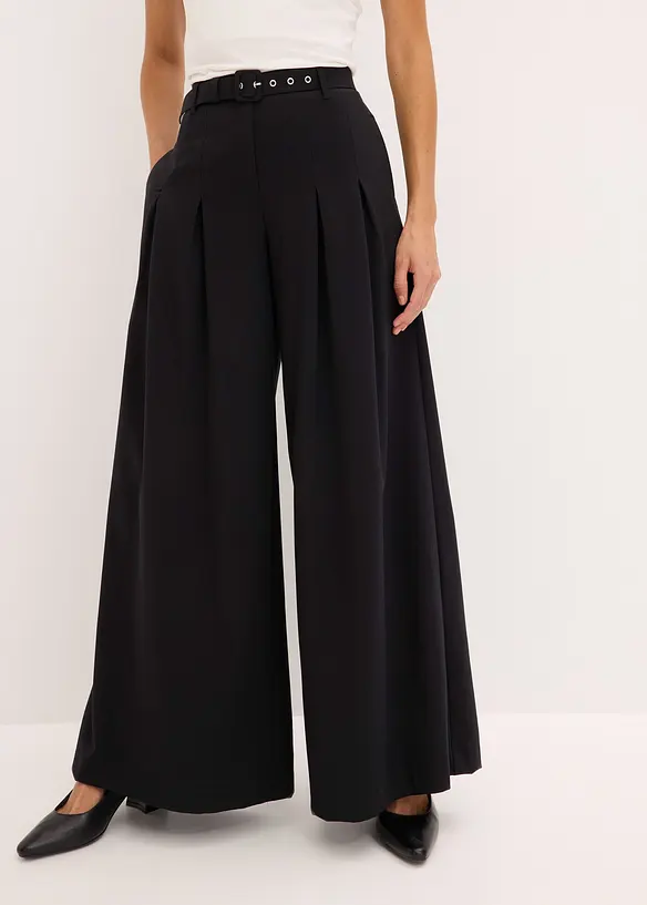 Pantalon à pinces avec ceinture (ens. 2 pces), bonprix