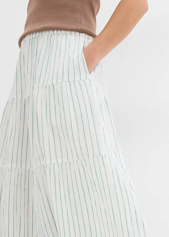 Jupe longue ray&eacute;e, 100% coton, bonprix