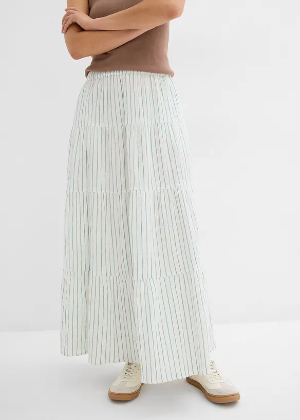 Jupe longue ray&eacute;e, 100% coton, bonprix