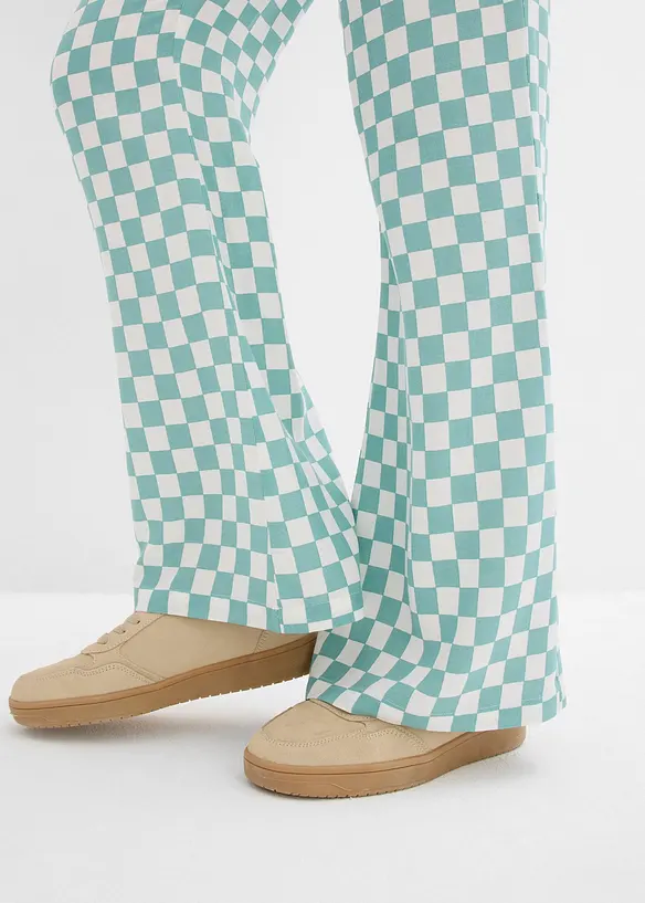 Pantalon ample &agrave; carreaux, en viscose fluide, bonprix