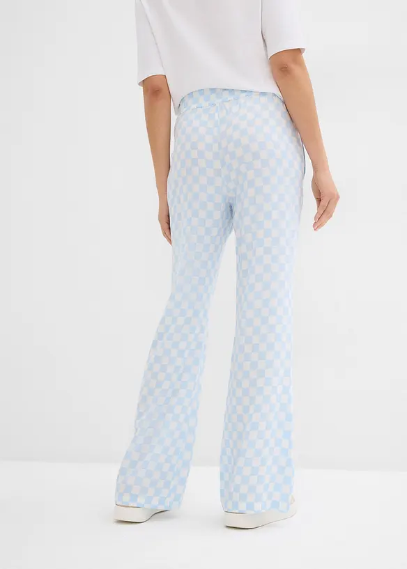 Pantalon ample &agrave; carreaux, en viscose fluide, bonprix