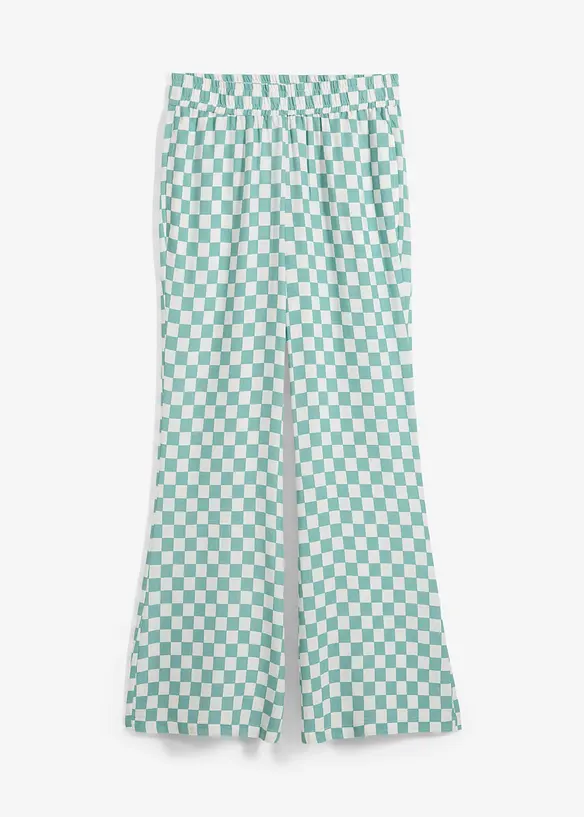 Pantalon ample &agrave; carreaux, en viscose fluide, bonprix