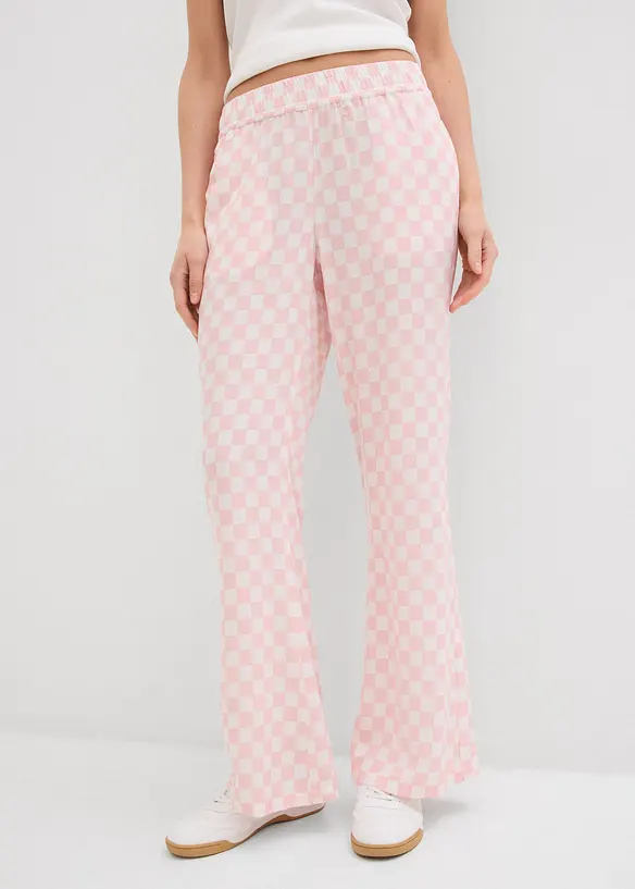 Pantalon ample à carreaux, en viscose fluide, bonprix
