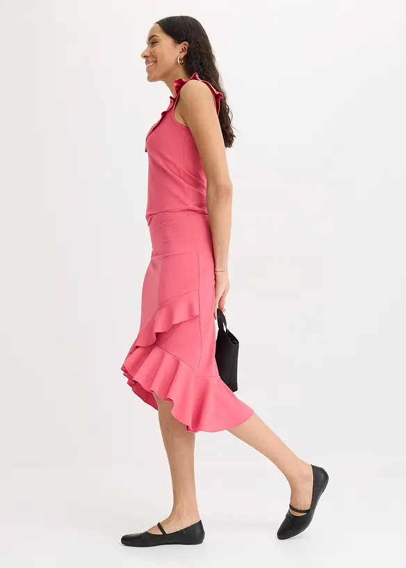 Jupe en jersey &agrave; volants, bonprix