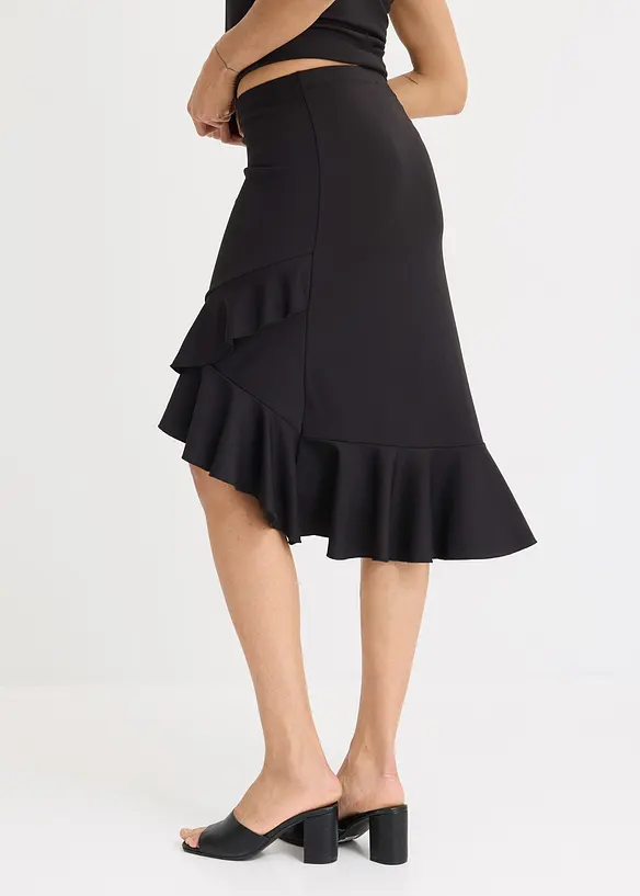 Jupe en jersey à volants, bonprix