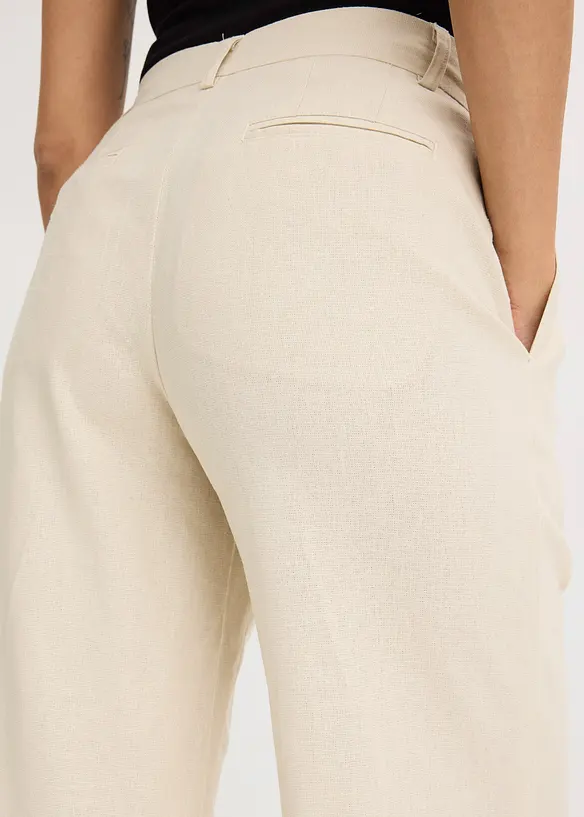Pantalon palazzo en lin mélangé, bonprix