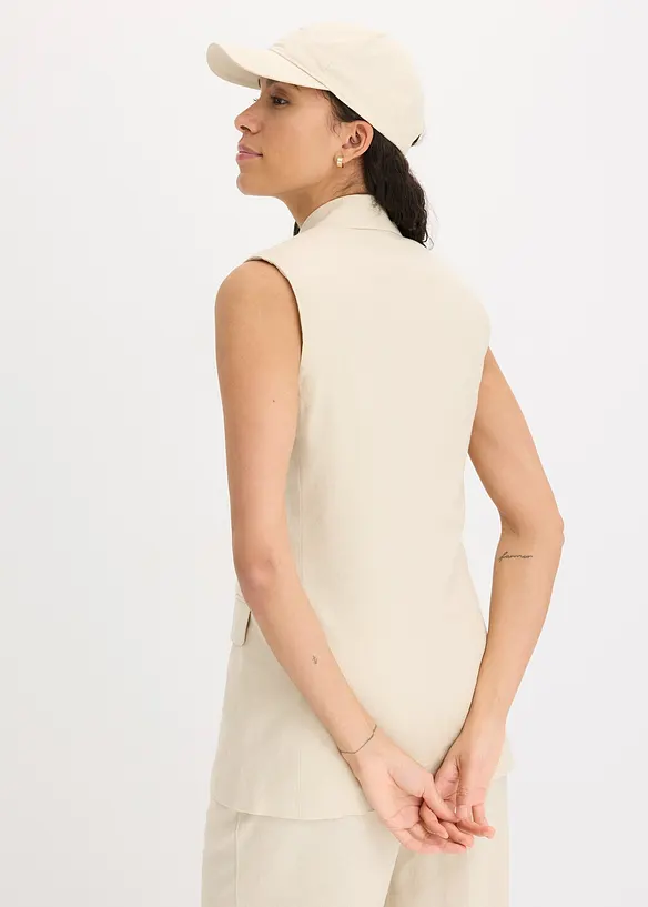 Blazer sans manches en lin mélangé, bonprix