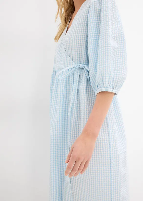 Robe portefeuille en matière texturée, bonprix