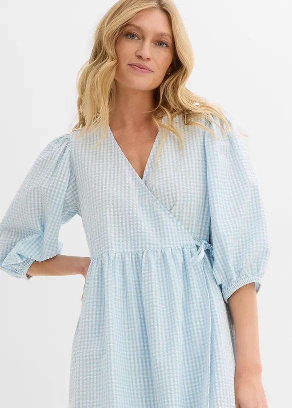 Robe portefeuille en matière texturée, bonprix